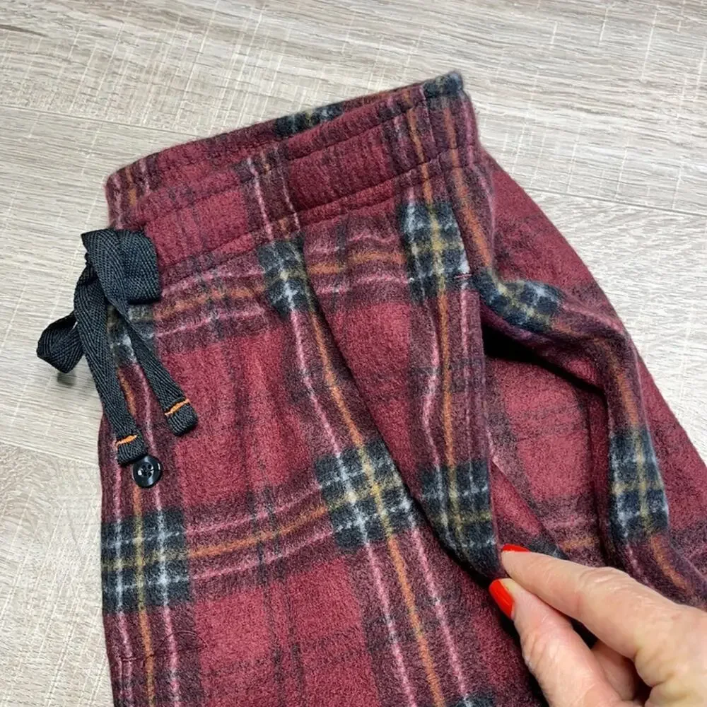 HAWKE & CO Men's Burgundy Plaid Pajama Lounge Pants